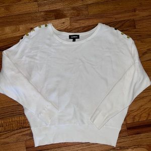 Express lightweight white sweater, size L